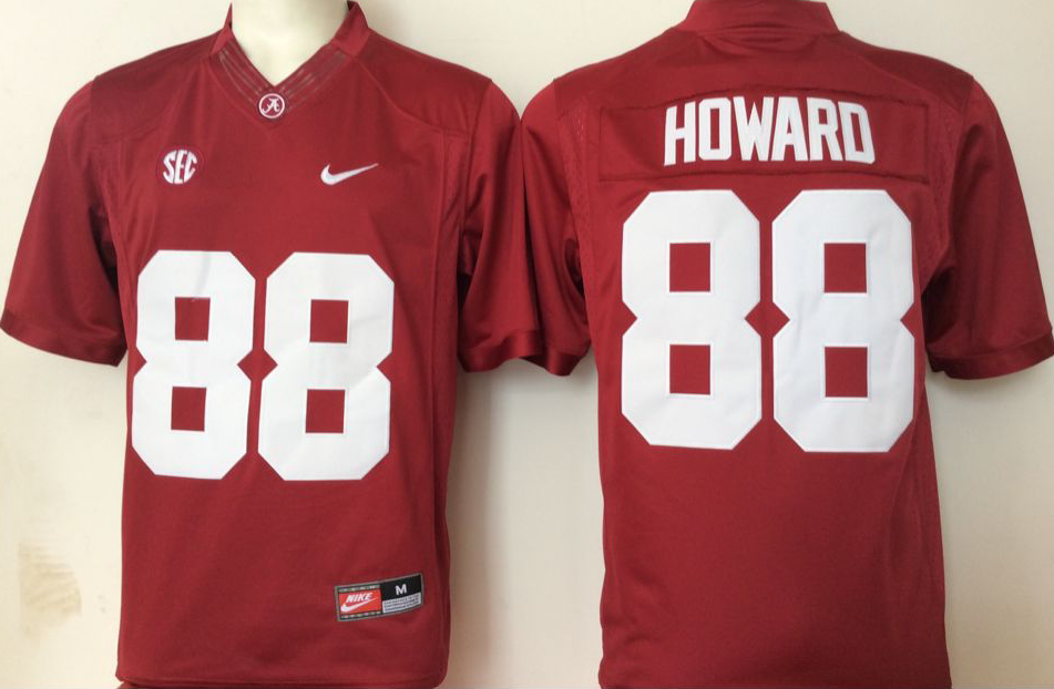 NCAA Men Alabama Crimson Tide Red #88 Howard->->NCAA Jersey